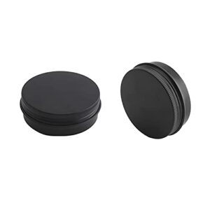 othmro 6pcs 2oz metal round tins aluminum tin cans containers with screw lid, 68 * 25mm(dxh) black tin cans for salve, spices, lip balm, tea or candies 60ml