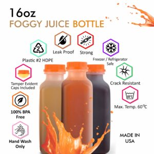 EcoQuality [250 PACK] Empty Plastic Juice Bottles with Tamper Evident Caps 16 OZ - Smoothie Bottles - Ideal for Juices, Milk, Smoothies, Picnic's and even Meal Prep Juice Containers