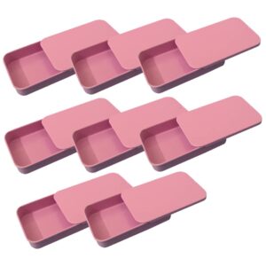 ciieeo 8pcs boxes pink push-pull box storage cubes with lid empty tin containers with containers with lids jewelry organizer tray metal storage organizer storage tank pill iron travel