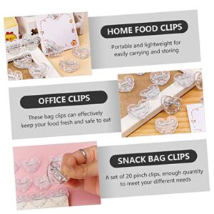 Tofficu 60 Pcs Transparent Love Clip Food Storage Sealing Clips Frog Chip Clips Magnets Sealing Clips Chip Bag Clamps Food Bag Clips Hinge Paper Clips Mini Chips Plastic Girl Wallet Heavy