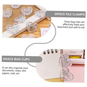 Tofficu 60 Pcs Transparent Love Clip Food Storage Sealing Clips Frog Chip Clips Magnets Sealing Clips Chip Bag Clamps Food Bag Clips Hinge Paper Clips Mini Chips Plastic Girl Wallet Heavy