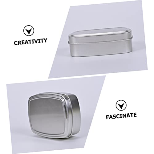 Zerodeko 4pcs Box Soap aluminum box storage bin with Aluminum Storage Cans small tins with lids empty tin Packaging Case cookie jars with lids travel soap holder Aluminum Cans Metal leaf