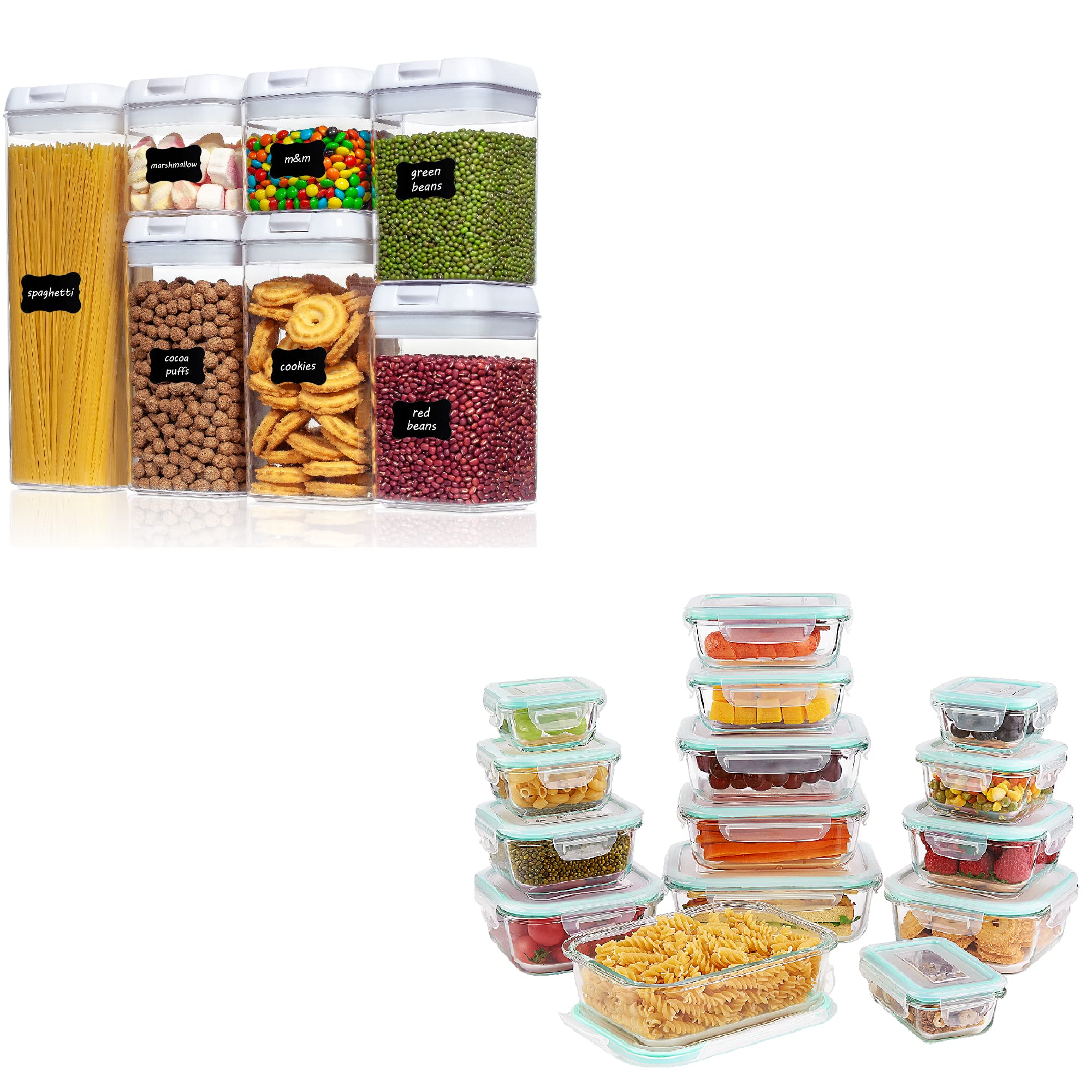 Vtopmart Airtight Food Storage Containers and Glass Meal Prep Containers