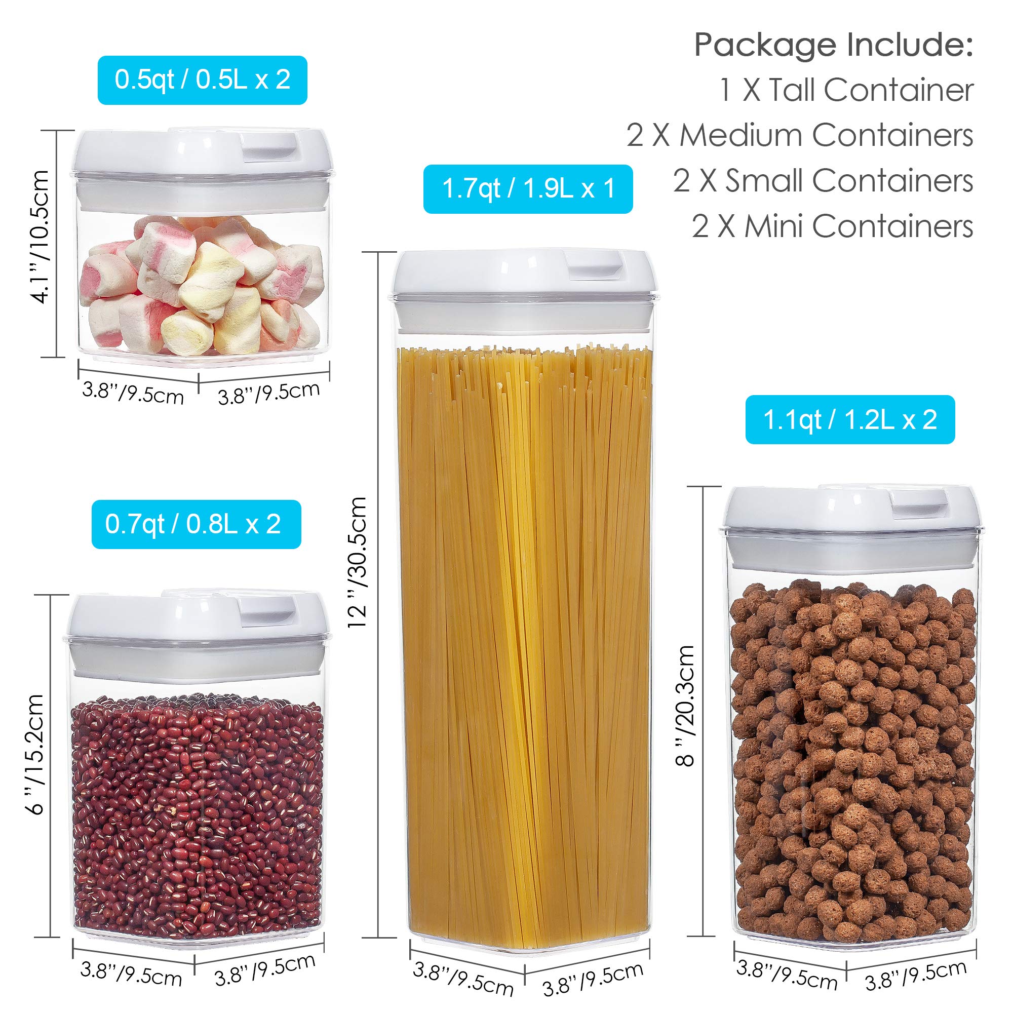 Vtopmart Airtight Food Storage Containers and Glass Meal Prep Containers