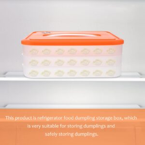 Angoily Refrigerator Organizer Bins, 3-Layer Plastic Food Storage Containers with Lids, Stackable Food Organizer Keeper for dumplings, Vegetables, Meat, Fish