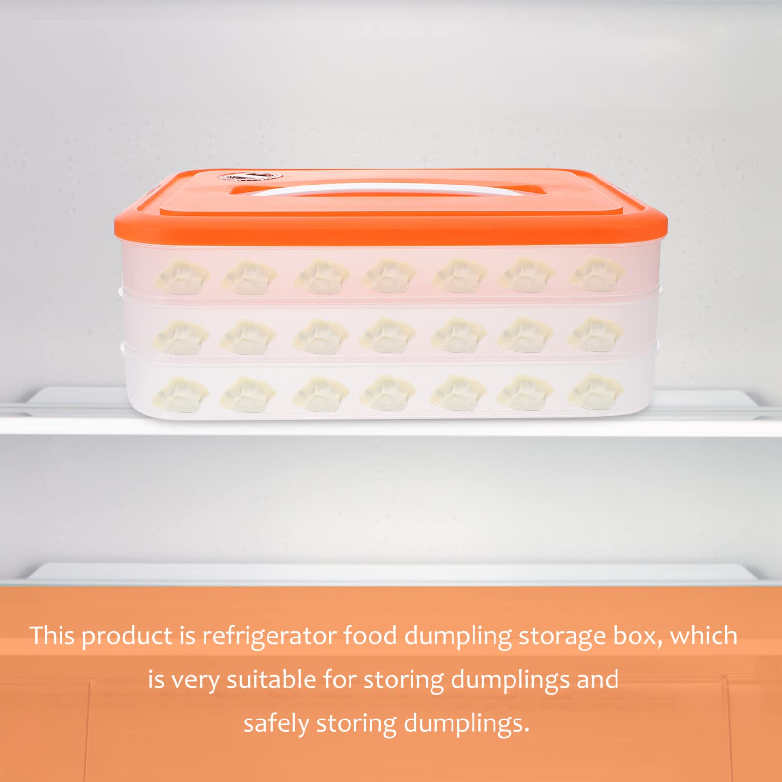 Angoily Refrigerator Organizer Bins, 3-Layer Plastic Food Storage Containers with Lids, Stackable Food Organizer Keeper for dumplings, Vegetables, Meat, Fish