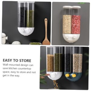 CIYODO 1pc Mounted Wall- Sugar Grain Household Capacity Kitchen Dry Rise Tea Flour Dispenser Storage Home Containers Double Seasoning Container Canister Restaurant Countertop Food