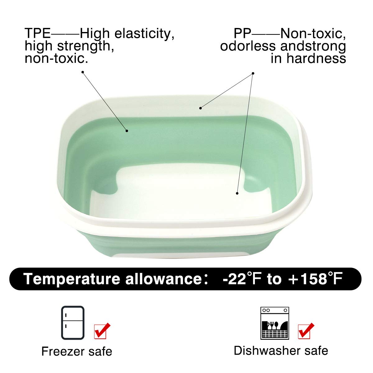 JIAJIBAO Collapsible Food Storage Containers for Kitchen - Space Saving - BPA Free fresh box, 3 Pack with Square+Round+Rectangle Insulated Reusable washable Lunch Containers