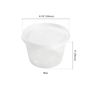 AmerCare 16 Ounce Clear Deli Container with Lid Combo, Case of 240