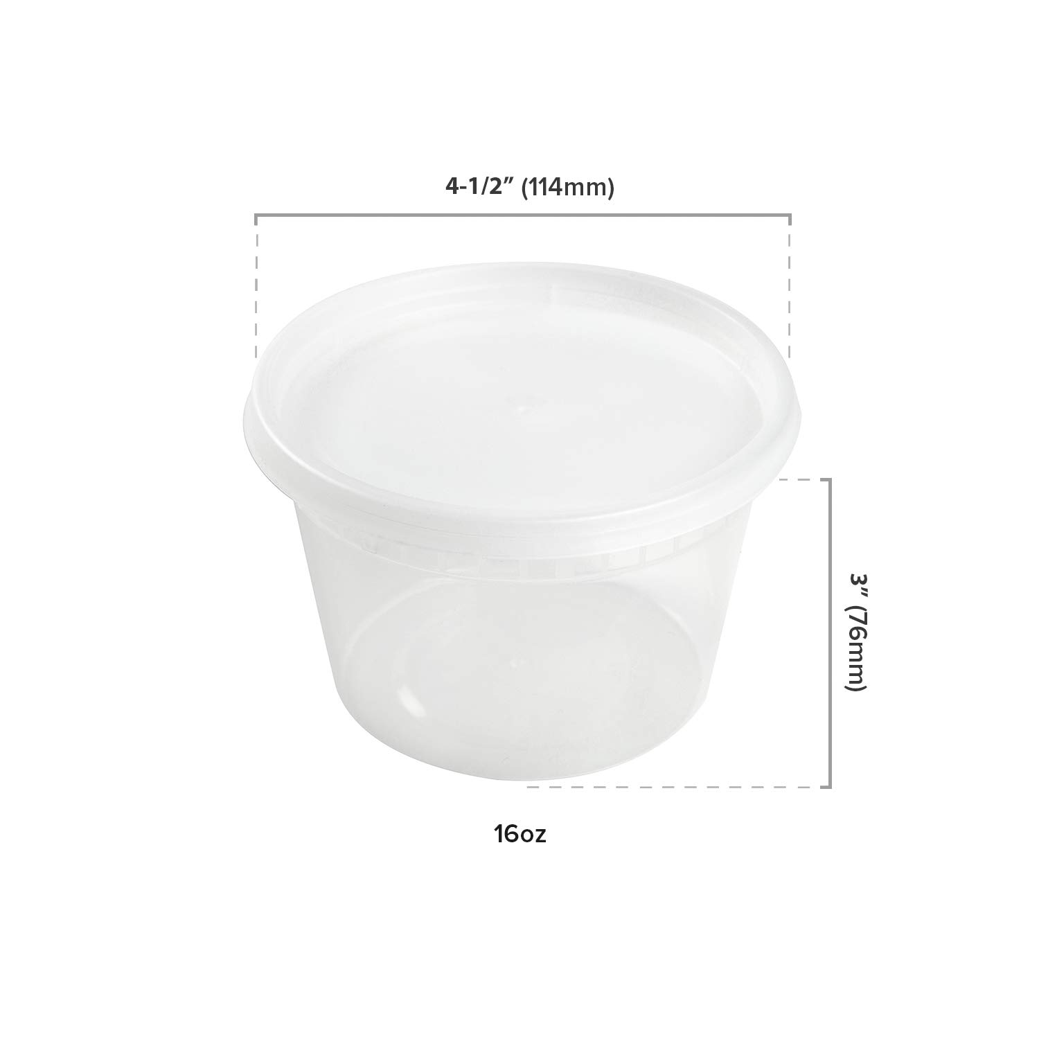 AmerCare 16 Ounce Clear Deli Container with Lid Combo, Case of 240