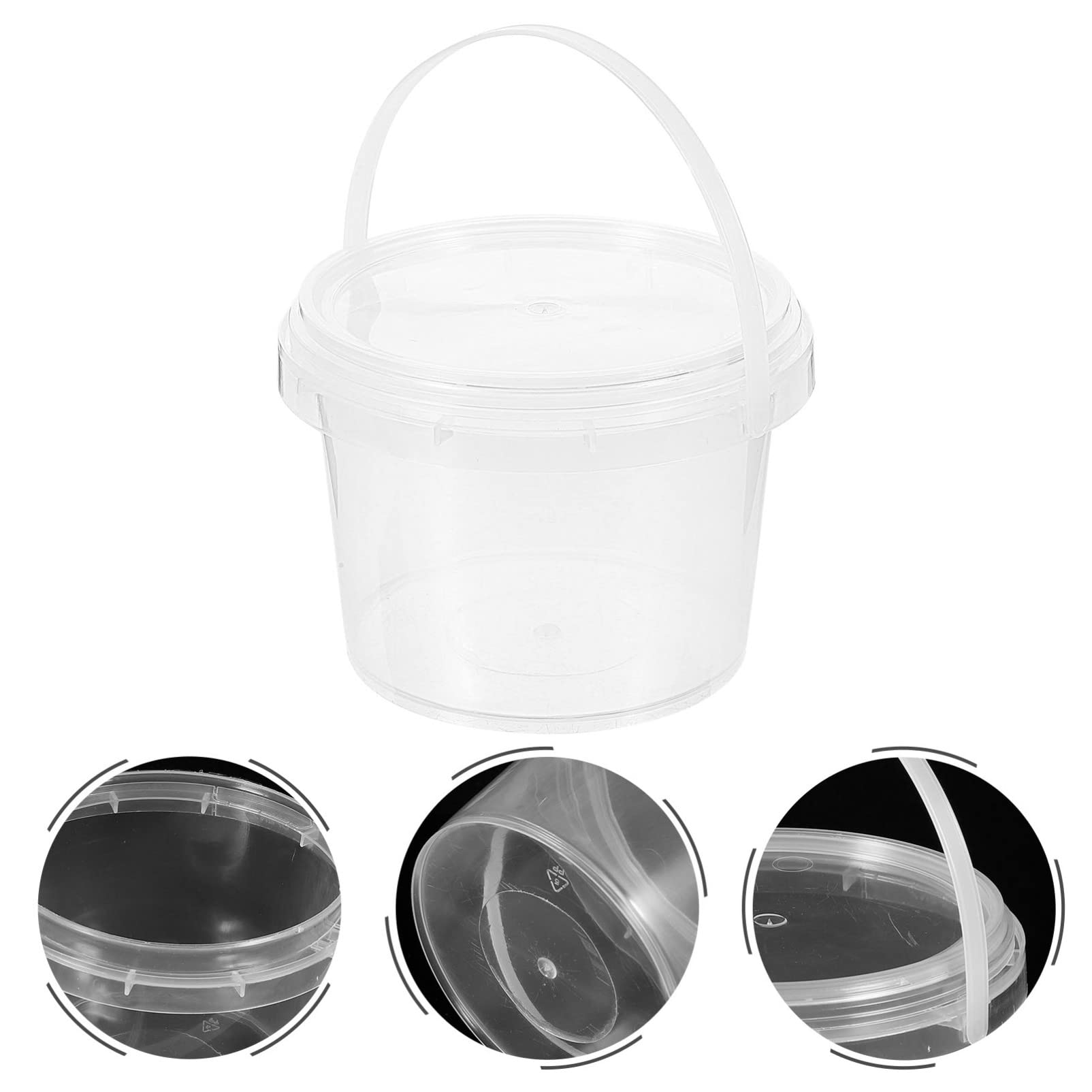 Cabilock Mini Refridgerator Clear Food Bucket 30 Pcs Transparent Small Barrel Round Storage Box Pp Plastic Paint Cans Bathtub Portable