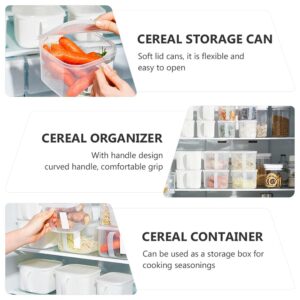 HANABASS 2Pcs Plastic Storage Containers Square Food Storage Organizer with Lid Handle Plastic Food Storage Containers with Lids for Fruits Vegetables Meat Egg