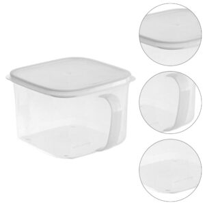 HANABASS 2Pcs Plastic Storage Containers Square Food Storage Organizer with Lid Handle Plastic Food Storage Containers with Lids for Fruits Vegetables Meat Egg