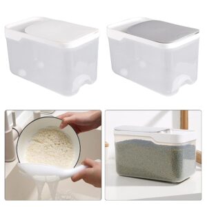 Xiaokeis Rice Dispenser 5KG Rice Bin with Measuring Cup Cereal Dispenser Grain Container Storage Box Flip Top Rice Bucket Dry Food Canisters for Home Kitchen Cereal Rice Candy(Grey)