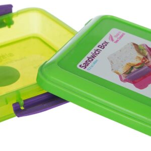 Sistema Lunch Sandwich Box-15.2 oz / 450 ml, 15.5 x 15 x 4.3 cm, Assorted Colors