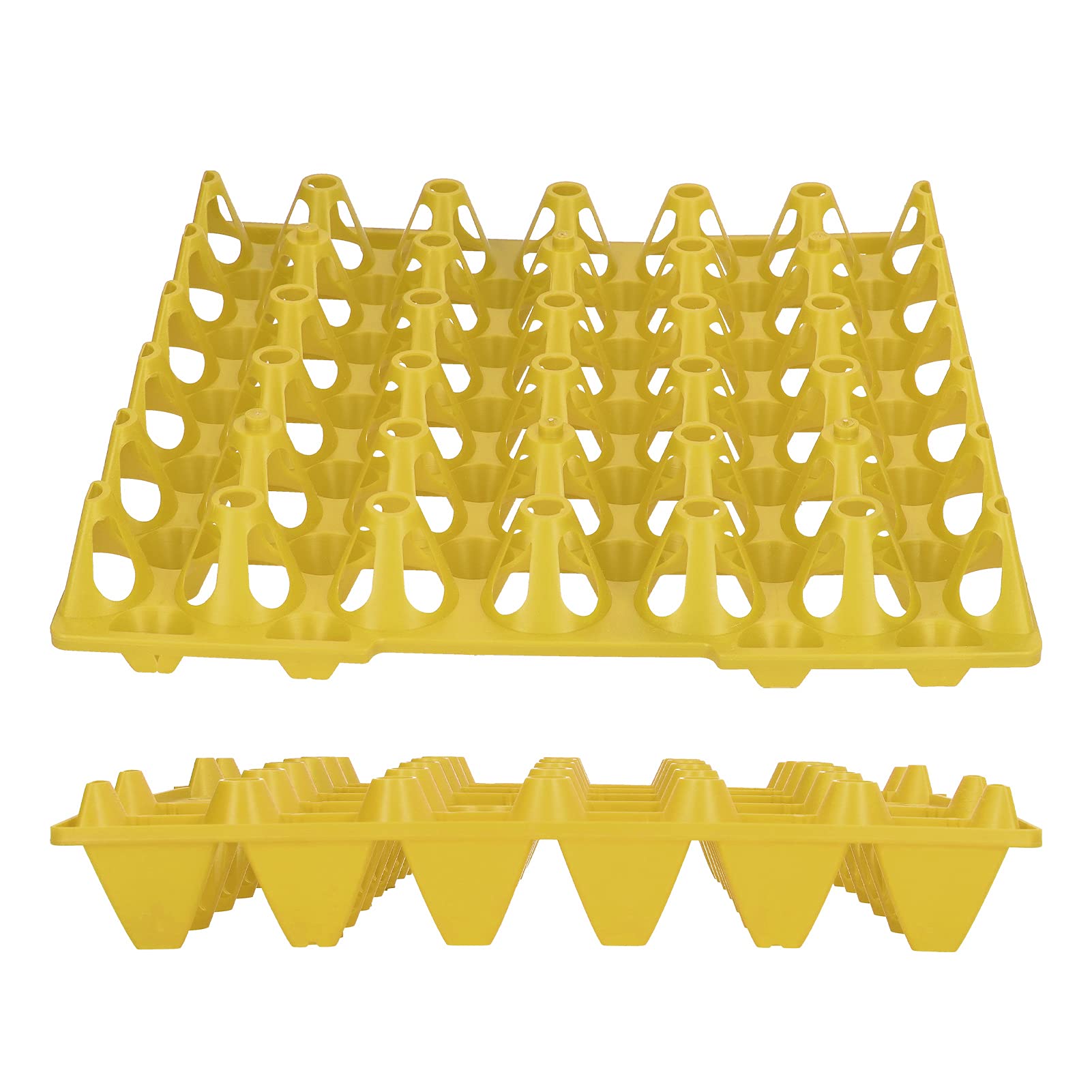 Egg Storage Tray, 30 Cell Egg Crates Plastic Reusable Stackable 5PCS for Hennery for Farm(yellow)