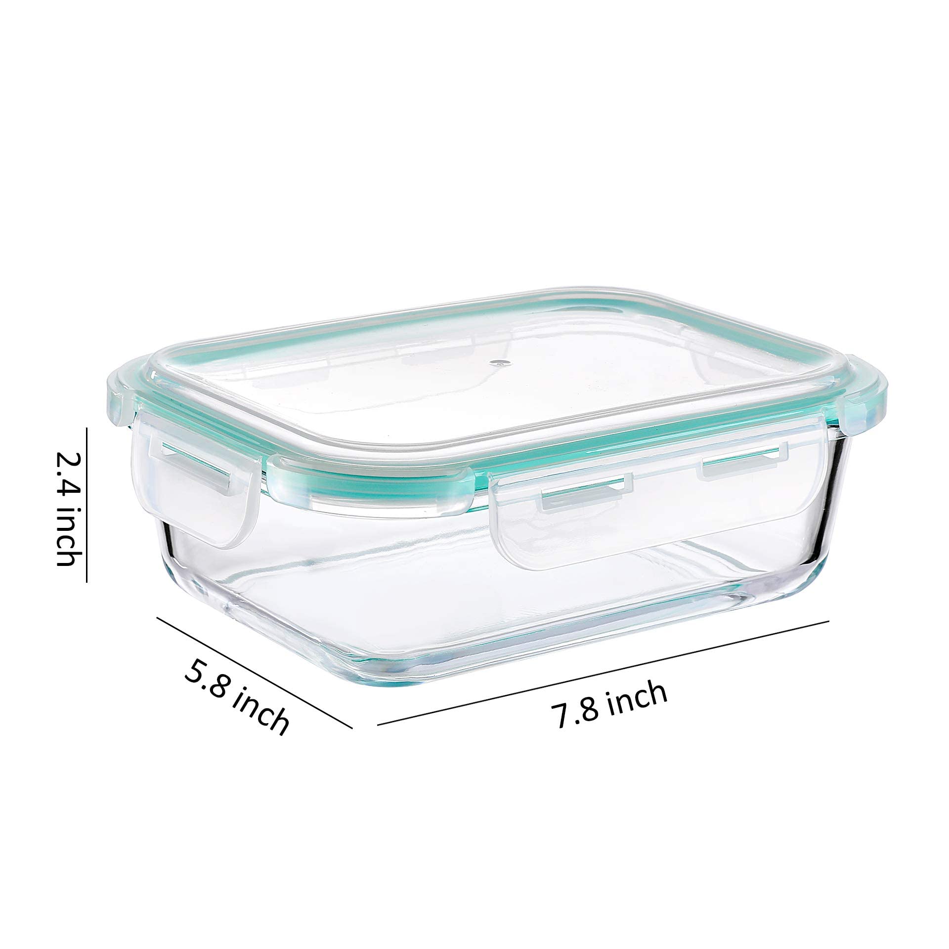 WHOLE HOUSEWARES | Glass Food Storage Containers Meal Prep Pack of 3 in Different Sizes | Food Storage Containers Glass With Lids Airtight | For Meal Prep and Fruit