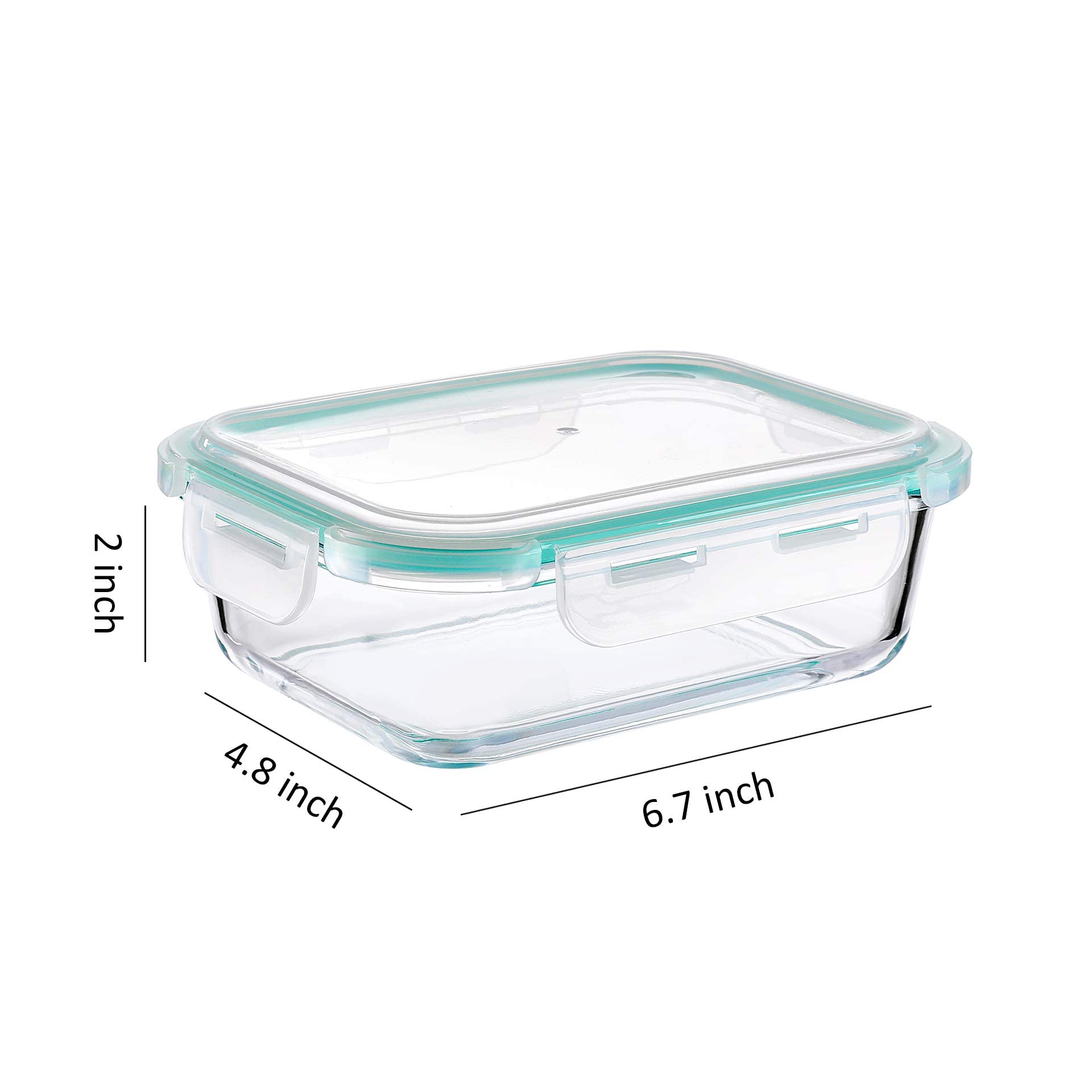 WHOLE HOUSEWARES | Glass Food Storage Containers Meal Prep Pack of 3 in Different Sizes | Food Storage Containers Glass With Lids Airtight | For Meal Prep and Fruit