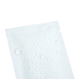 QQ Studio 100 PCS Metallic Mylar Foil Open Top Sealable Bags (8x12cm(3.1x4.7"), 100x White)