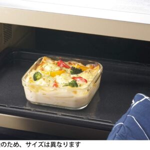 iwaki NEW Pack & Microwave Oven [Square] 200ml × 4-piece set, Aqua Blue (KBT3200BLN)