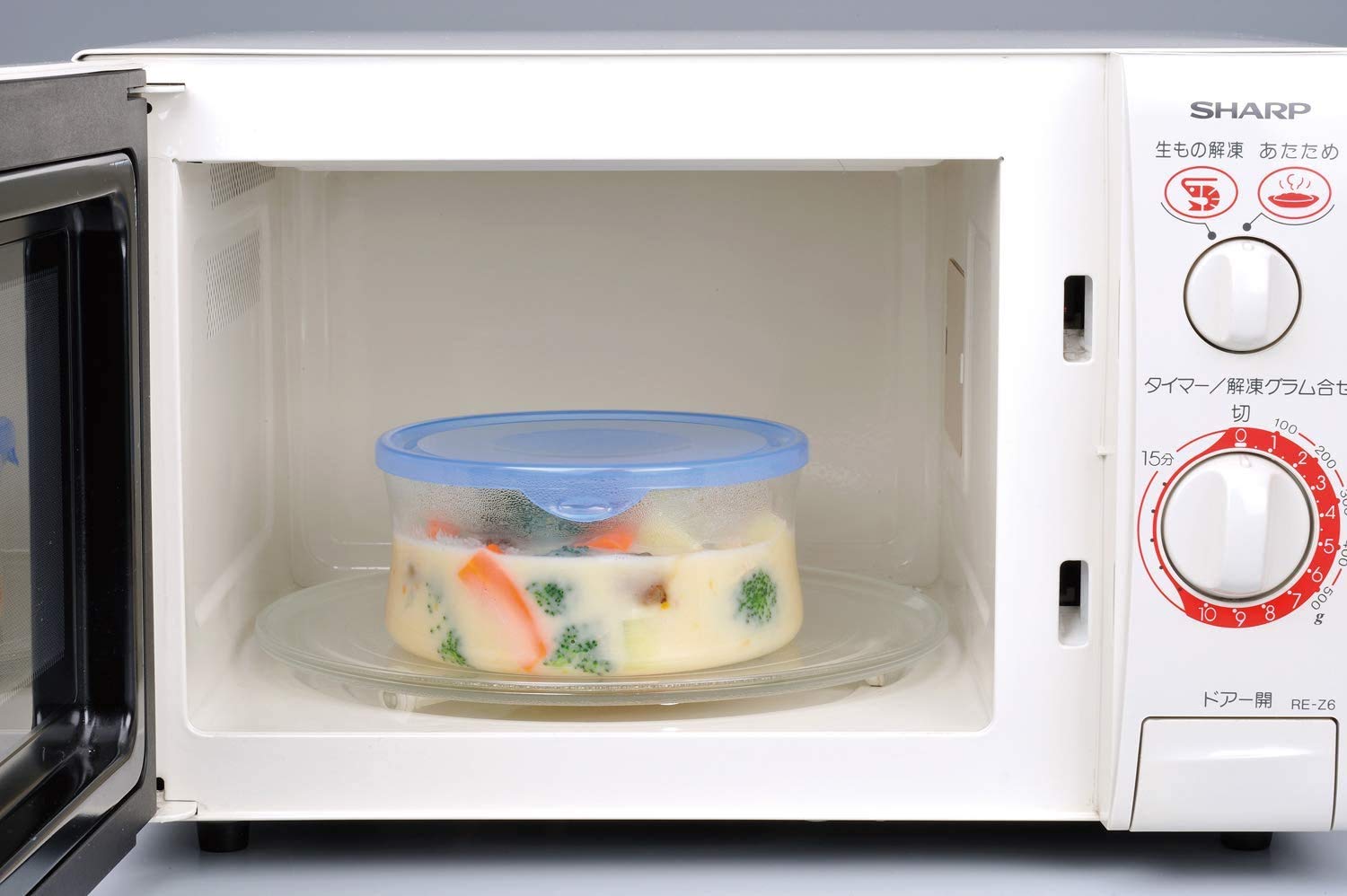 iwaki NEW Pack & Microwave Oven [Square] 200ml × 4-piece set, Aqua Blue (KBT3200BLN)