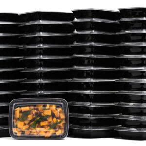 EcoQuality Meal Prep Containers with Cutlery [150 Pack] Single 1 Compartment Food Storage Lunch Box | Bento Box | BPA FREE| Freezer/Microwave/Dishwasher Safe – Airtight/Watertight/Stackable (32oz)