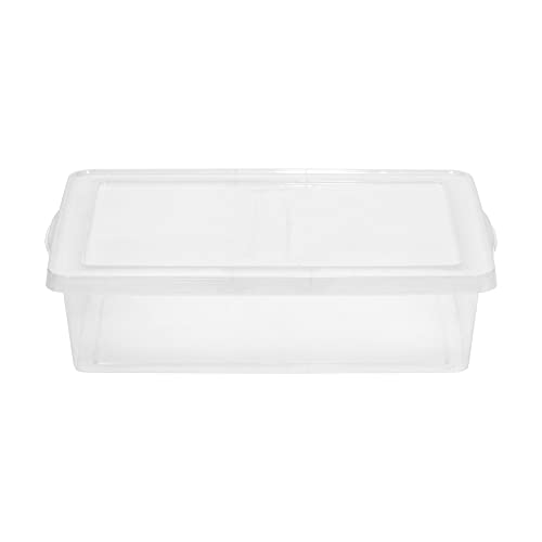 UFOM 28 Quart Snap Top Clear Plastic Storage Container, Clear, Set of 3