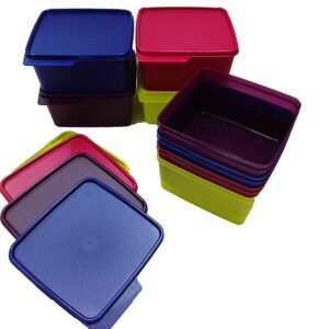 Tupin Tupperware Keep Tab Plastic Container Set, 1.2 litres (Set of 8)