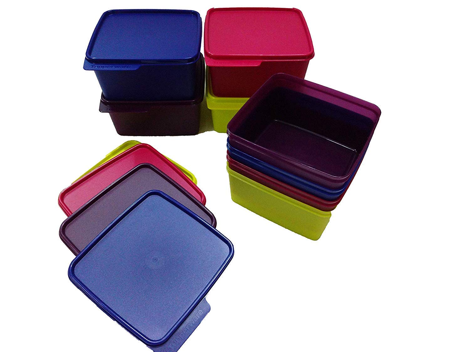 Tupin Tupperware Keep Tab Plastic Container Set, 1.2 litres (Set of 8)