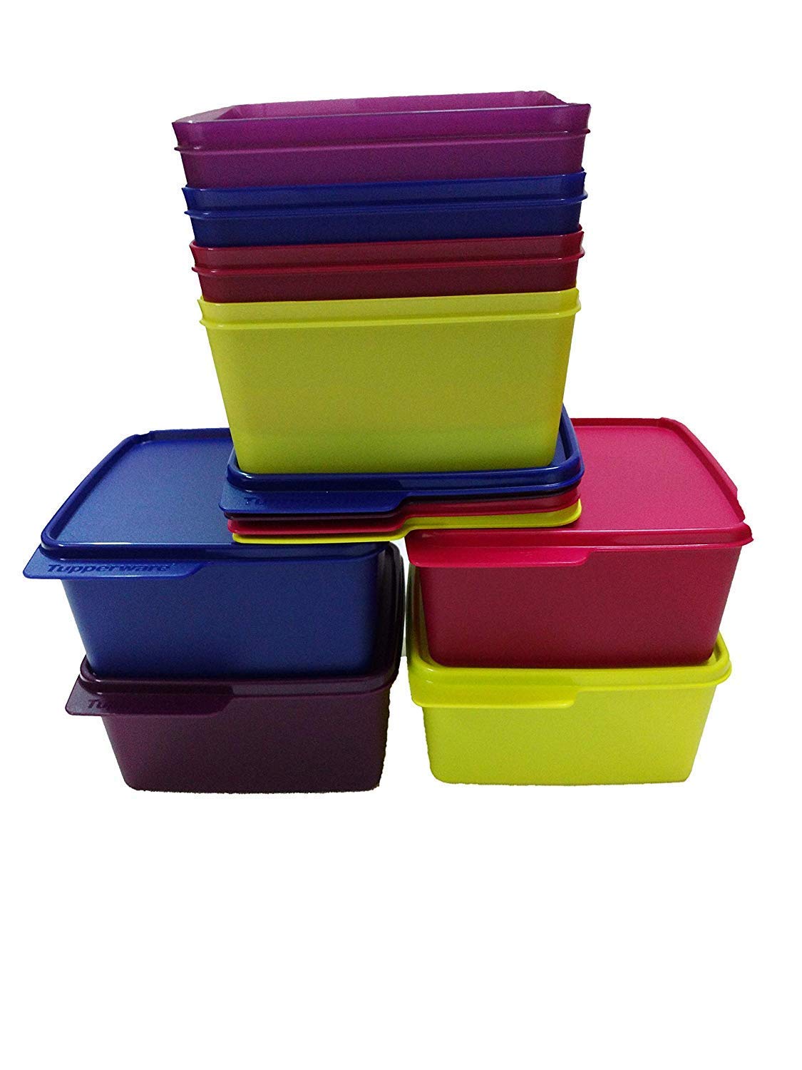 Tupin Tupperware Keep Tab Plastic Container Set, 1.2 litres (Set of 8)