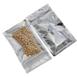 200pcs 7x13cm clear zip lock storage bags translucent ziplock aluminum foil bags self seal food grade mylar plastic zipper bag (2.75''x5.1'')