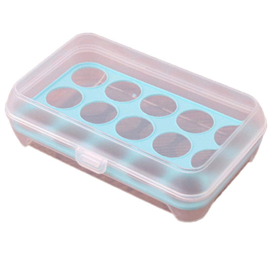 Molevet Kitchen Refrigerator Eggs Storage Box Eggs Holder Food Storage Container Storage Boxes Organizer for 15 Eggs(10 x 5.1 x 2.8inch)