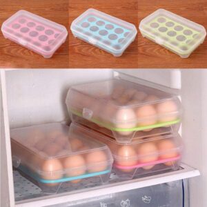 Molevet Kitchen Refrigerator Eggs Storage Box Eggs Holder Food Storage Container Storage Boxes Organizer for 15 Eggs(10 x 5.1 x 2.8inch)