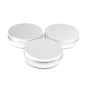 othmro 3pcs 3.4oz metal round tins aluminum tin cans containers with screw lid, 83 * 23mm(dxh) silver tin cans for salve, spices, lip balm, tea or candies 100ml