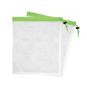 Reusable Produce Bags (Set of 6) Machine washable Breathable mesh design - Transport, Store & Organize Fruits and Vegetables | Color-Coded, Washable, Durable