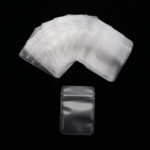 100 pcs matte transparent zip plastic bag aluminum foil hologram food pouch small water proof zipper reclosable pouches(5.9inch,transparent)
