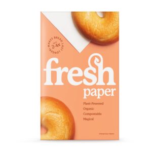 freshpaper keep baked goods fresh, 16 reusable food saver sheets for bread, bagels, muffins, cookie storage, healthy meal prep, bpa free, 2 (8 sheet) packs, made in the usa