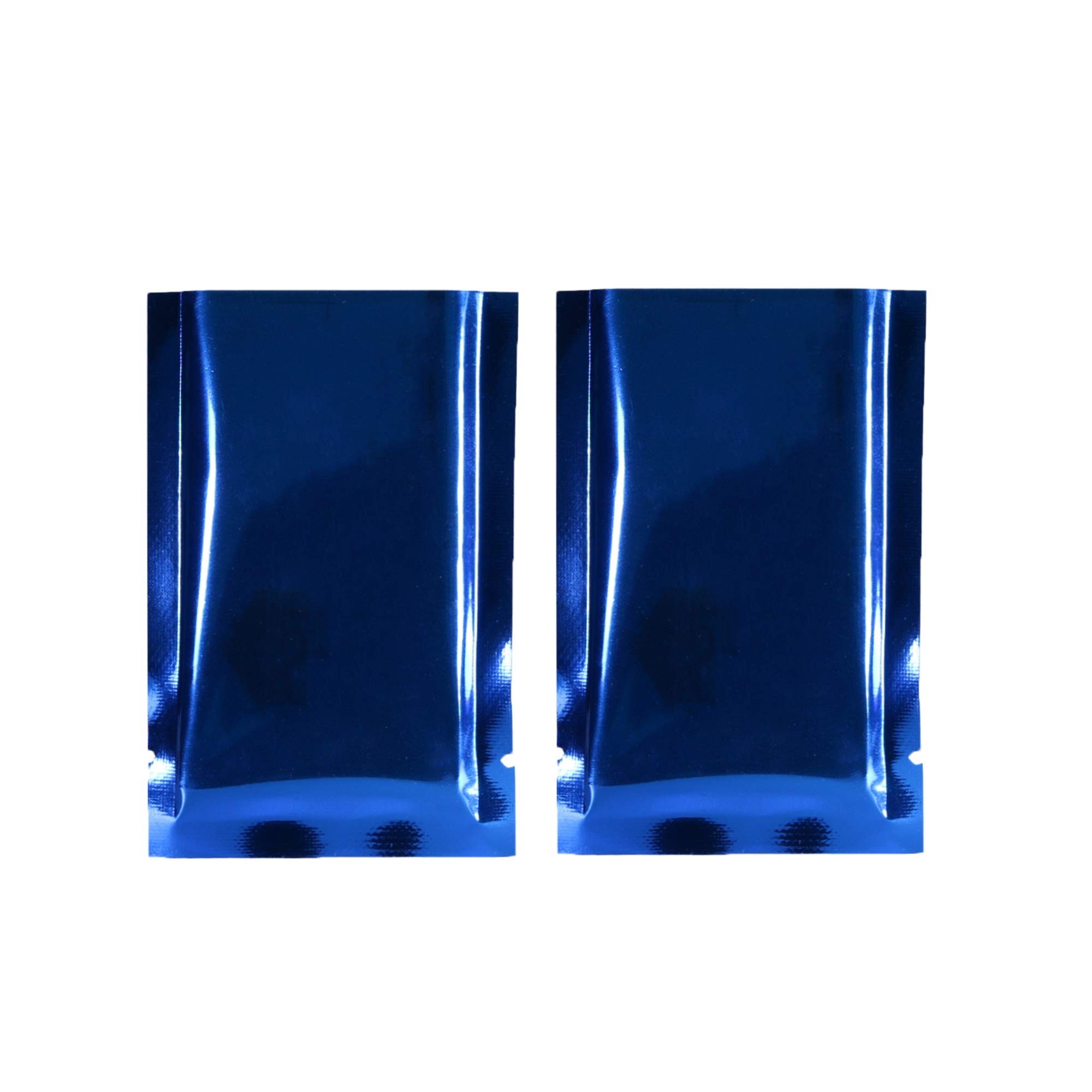 200PCS Glossy Electric Blue Metallic Mylar Foil Open Top Packaging Bags 12x18cm (4.7x7")