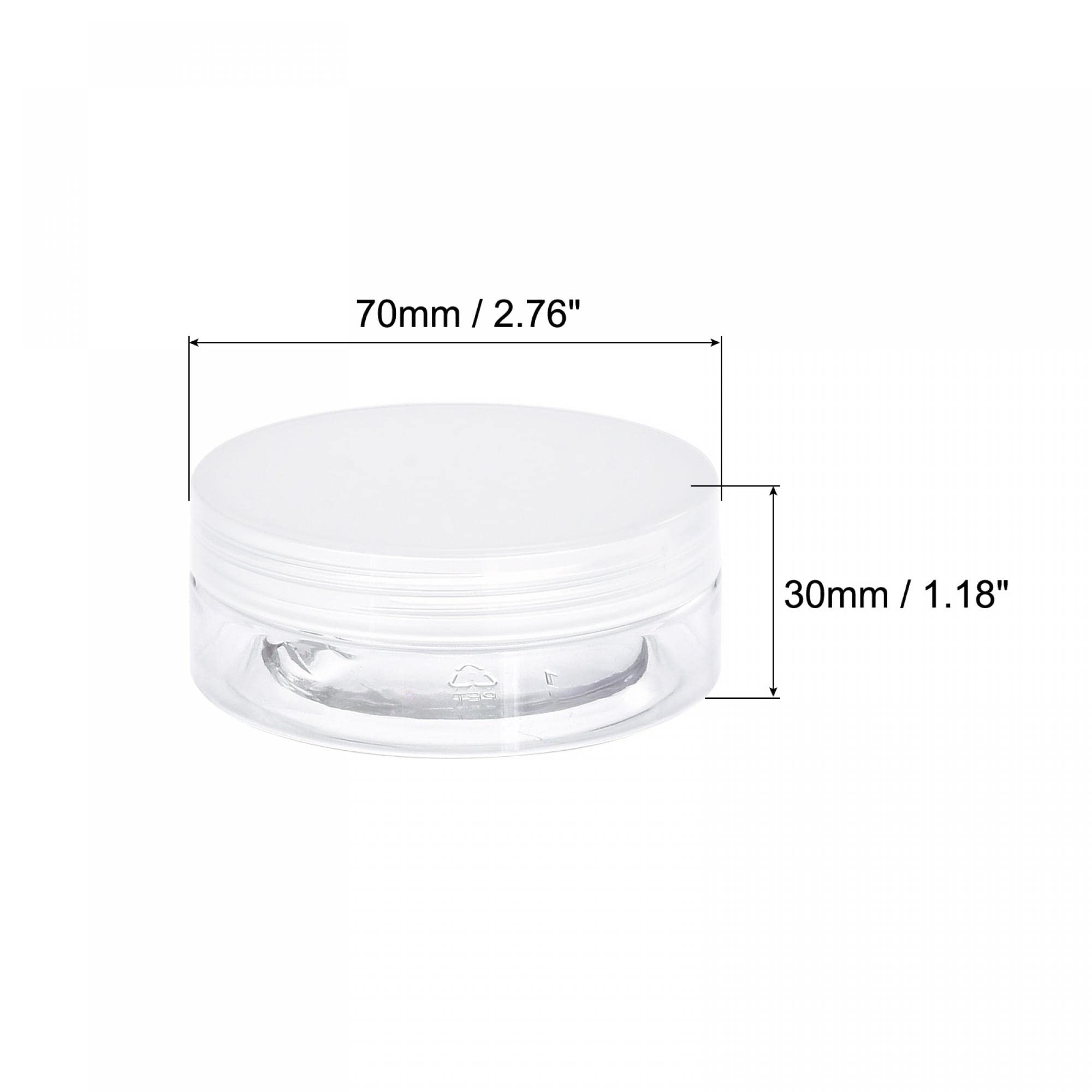 uxcell Round Plastic Jars with Transparent Screw Top Lid, 2oz/ 50ml Wide-mouth Clear Empty Containers for Storage, Organizing, 8Pcs