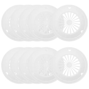 hemoton 10pcs grill plate food service tray reusable paper plate countertop fruit basket plastic tableware tray cutlery tray plastic pallet picnic supplies oval salad plate white travel