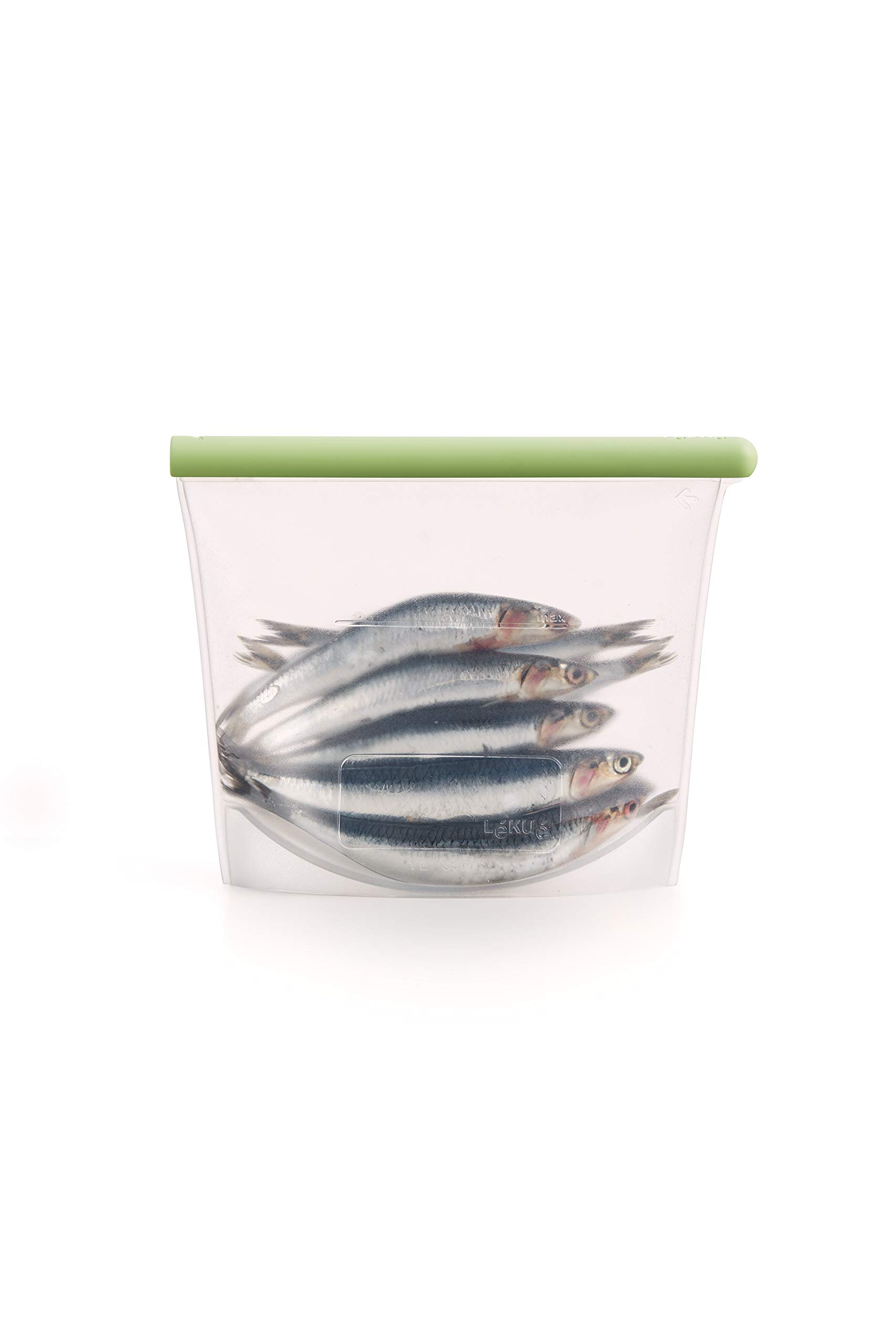 Lekue Silicone airtight Storage, 1000ml/4.25cups Reusable Food Bag, 4.25 cups, frost