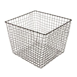 g.e.t. wb-305-mg heavy duty iron wire utility storage bin/basket, square, 11" x 11" x 8"