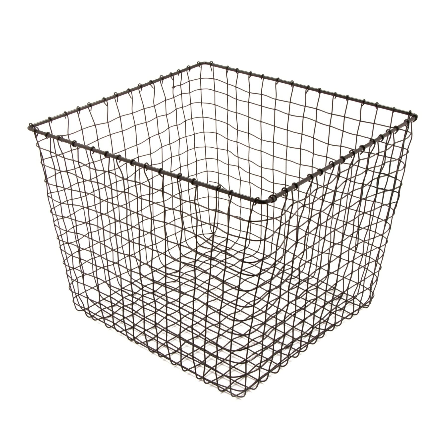 G.E.T. WB-305-MG Heavy Duty Iron Wire Utility Storage Bin/Basket, Square, 11" x 11" x 8"