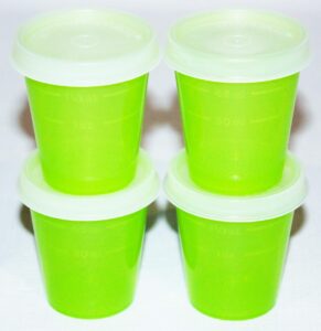 tupperware set of 4 midgets 2 ounce mini containers lime green