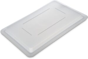 carlisle foodservice products storplus food storage container lid lock-tight lid with stackable design for catering, buffets, restaurants, polyethylene (pe), 18 x 12 inches, white, (pack of 6)
