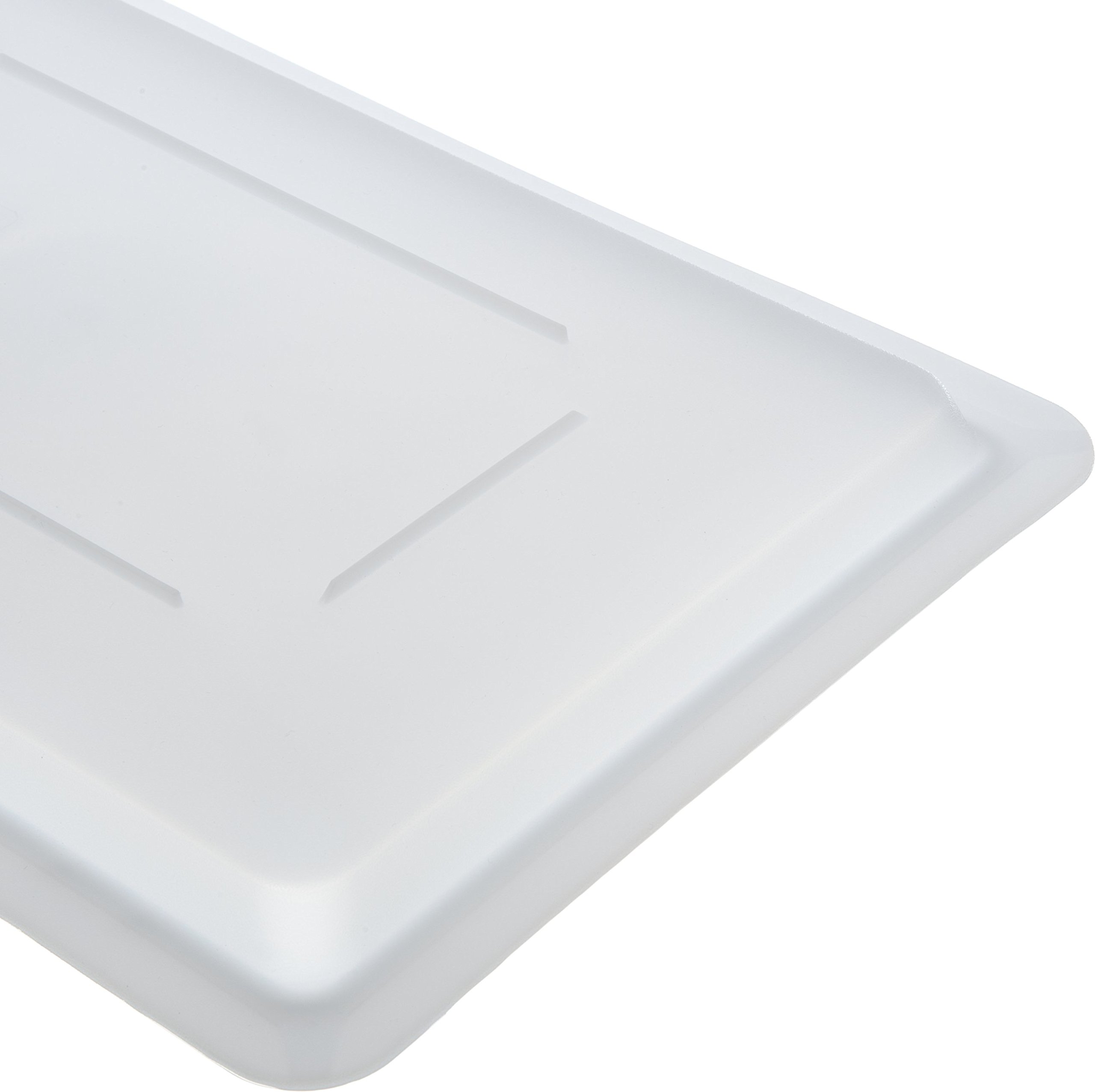 Carlisle FoodService Products Storplus Food Storage Container Lid Lock-Tight Lid with Stackable Design for Catering, Buffets, Restaurants, Polyethylene (Pe), 18 x 12 Inches, White, (Pack of 6)