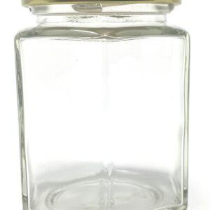 6 oz Hexagon Glass Jar with Gold Metal Lid by Richards Packaging 12-pack