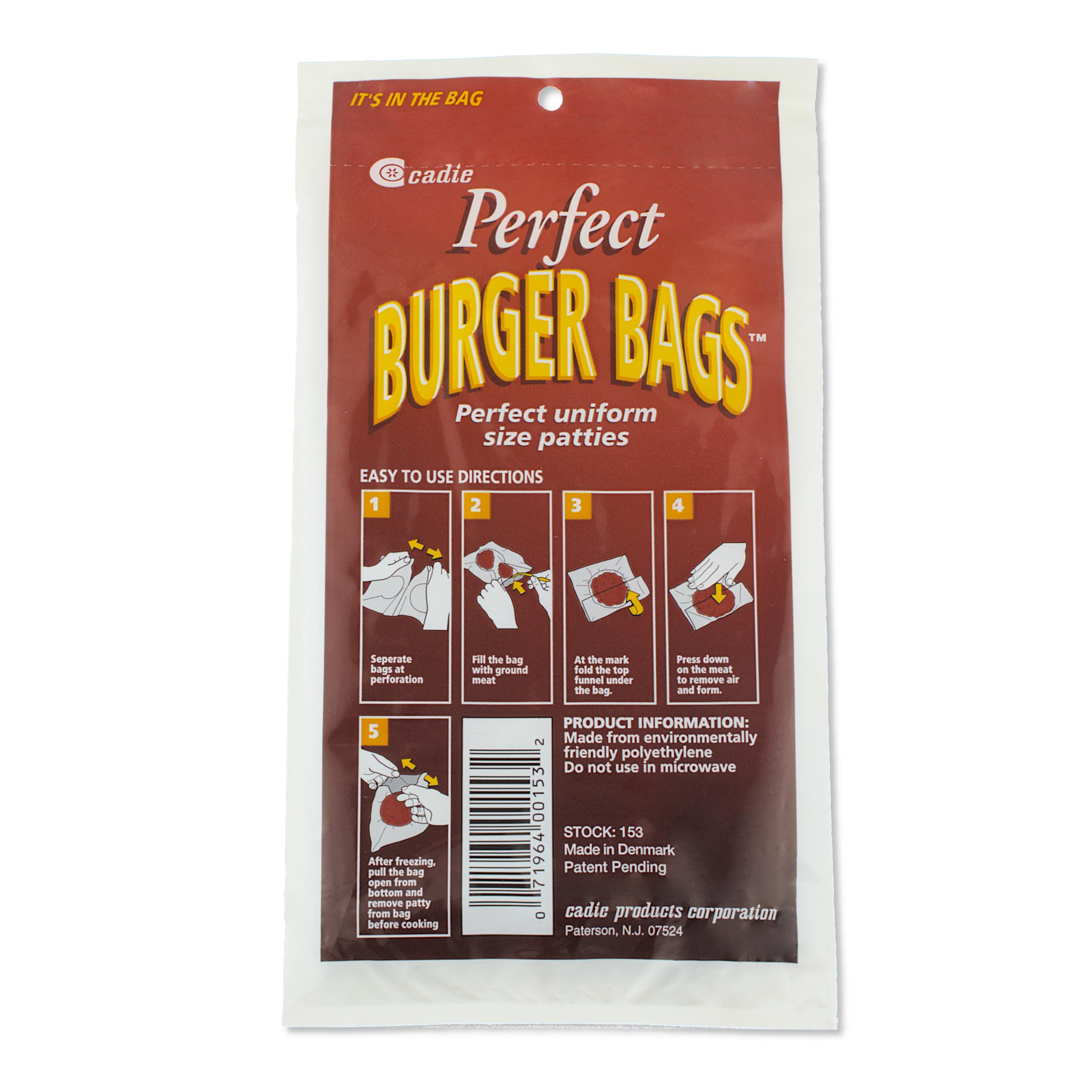 Perfect Burger Bags - Freezer Storing Wrap for Hamburger Patties or Ground Meat | Nonstick Paper, Easy to Cling, Uniform Round Patty, No Odor Contamination in The Fridge - 4 Pack (80 Count) by Cadie