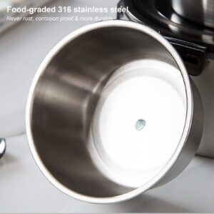 CORAHE Round 316 Stainless Steel Food Storage Container with Lids Airtight Metal Food Containers Stackable Meal Prep Leftover Containers for Freezer Fridge Oven Dishwasher Safe ( Size : 400ml )