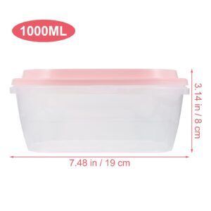 DOITOOL 2pcs Ice Cream Storage Freezer Container With Lids Ice Cream Tubs Freezer Containers for Homemade Ice Cream 1000ml Pink